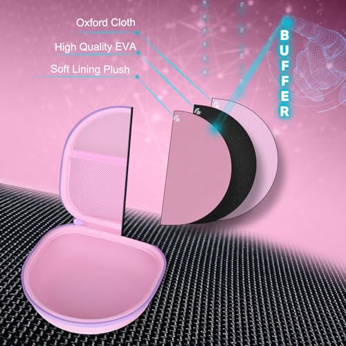 Image of Headphone Headset Case for JLab JBuds Lux ANC /Beats /JBL /TOZO /BERIBES /Picun /KVIDIO Noise Cancelling Over-Ear Foldable Headphone, Pink+Green Edge