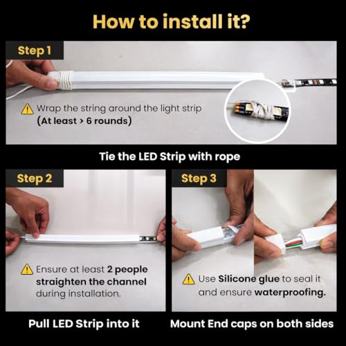 Image of Trendy Illumina Flexible Led Light Silicone Profile 25x17mm | 5 Meter Bendable Ceiling Lighting Channel | Curve & Round Ceiling Design | Modern Architectural Ceiling Light Solution (Without Led Strip)