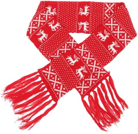 BESPORTBLE - Winter Knitted Scarf Snowflakes Reindeer Long Scarf ...