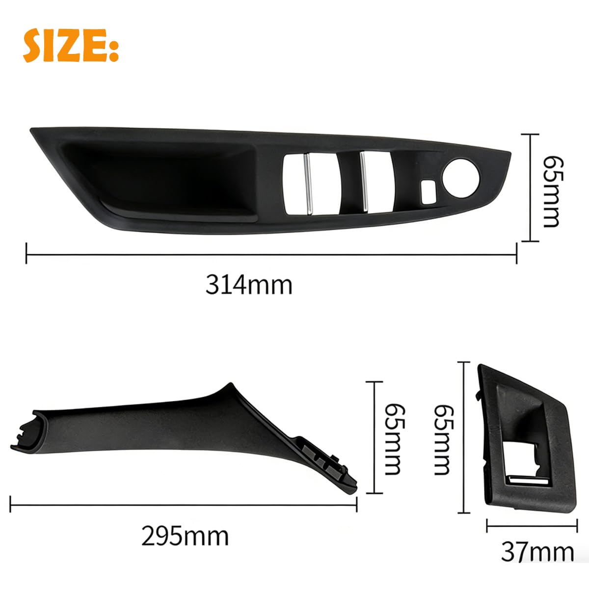 Set Coperture Bracciolo Portiera 7 Pezzi per BMW Serie 5 F10/F11/F18 520i/523i/525i/528i/535i | Nero, Accessorio Interno