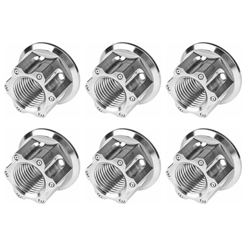 Image of Titanium M6 M8 M10 M12 M14 M16 Flange Bolt Nut Bicycle Motorcycle Rear Axle Car Modification Accessories Pack of 6 (M10 Pitch 1.5mm, Normal Titanium)