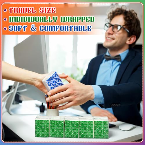 Image of Ctosree 50 Pack Pocket Tissues Travel Packs Bulk 500 Sheet Small Tissues Pocket Packs Party Favors 3 Ply Mini Individual Travel Size for Allergy Camping