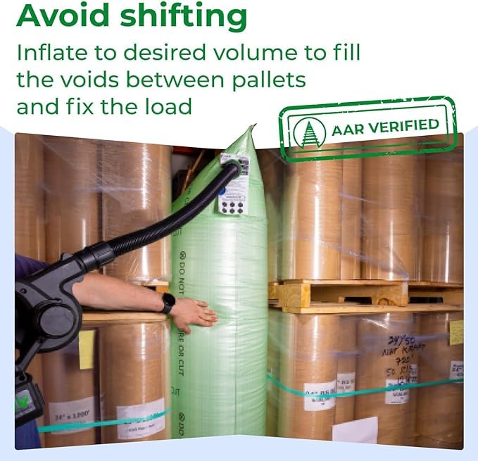 Image of IDL Packaging 48 inch x 72 inch Dunnage Airbags, Woven Polypropylene (Full Pallet - 400 bags) - Fill The Void in Trucks and Intermodal Shipments, Reusable - Load Securement Airbags for Container Stuffing