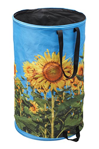 Preisvergleich Produktbild Meister Springsack 120 l - Fröhlich buntes Sonnenblumen-Motiv - Selbststehend - Witterungsbeständig - Abwaschbar / Stabiler Pop-Up-Sack für Grünabfälle / Abfallsack / Laubsack aus robustem Gewebe / 9961960