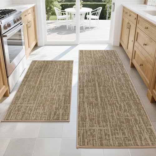 COSY HOMEER Non-Slip Washable Kitchen Rugs (2-Pc Set)