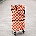 DLYZM Caddie A Deux Roues Sac A provisions Pliant Chariot De Course Pliable A Roulette Caddie Courses Pliant Multicolore Facile A Stocker Economiser De La Place(49 * 39 * 28cm), ORANGR