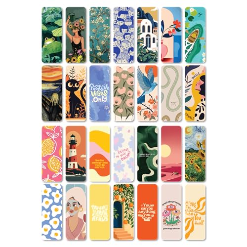 OneOclock Designer Bookmarks Set of 28, Book Mark Gifts for BookLovers and Book Readers | Bookmarks for Books | Gift for Reader