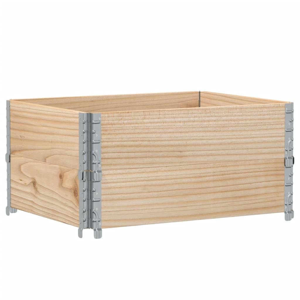 vidaXL Collares de palets 2 Unidades Madera Maciza de Pino 80x60 cm, collarín de palets, Caja de Palet, Marco de apilamiento de palets
