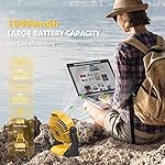 Camping Fan with LED Lantern, 10400 mAh 9 Inch Portable Rechargeable Battery Powered Fan with Stepless Speed and Quiet Battery Operated for Picnic, Barbecue, Fishing, Travel, Home, Tent - Image 2