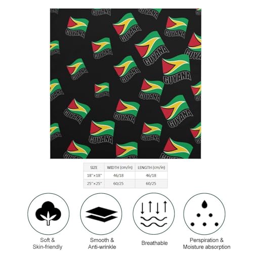 Guyana Flag Guyanese Fashion Square Silk Scarf Soft Lightweight Neck Hair Head Scarves2