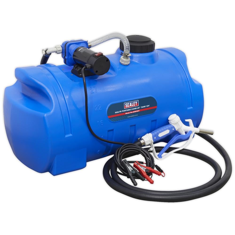 Sealey Portable AdBlue Tank With 4m Electric Cable & Clamps 100L 12V ADB100T