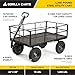 Gorilla Carts Steel Utility Cart, 9 Cu Ft Bed, 1200 lb Load Capacity, Black – Towable Heavy-Duty Outdoor Hauling Wagon with Removable Side Panels for Yard, Lawn, Garden or Landscaping