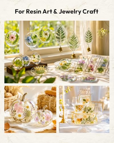 Image of Dried Flowers, Resiners 100Pcs Pressed Flowers for Craft | Real Natural Dried Flowers Dry Leaves Kit for DIY Making Crafts Resin Soap Candle Scrapbook Supplies Card Making Jewelry