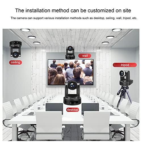 Câmera 10X Zoom PTZ, 1080P HD 60FPS Câmera de vídeo óptica Streaming Webcam, com interface HDMI SDI,