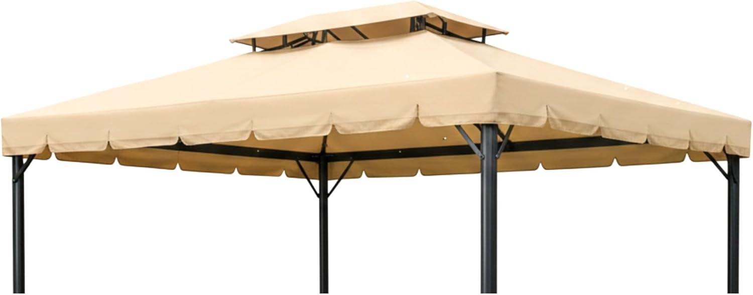 Garden Winds Reinforced Replacement Canopy Top Cover Compatible with The ZYRP1013, ZYRP1013-KK Purple Leaf 10' x 13' Gazebo - Classic Sand, Riplock 350
