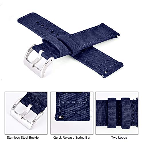 Image of Ritche Christmas Gift Canvas Vintage Quick Release Watch Band 18mm 20mm 22mm 24mm Replacement Watch Straps for Men Women, White Elephant Gifts, Stocking Stuffers for Men, Father's Day gifts