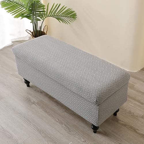 Housse de banc lavable grise et extensible de 120 à 160cm - 4