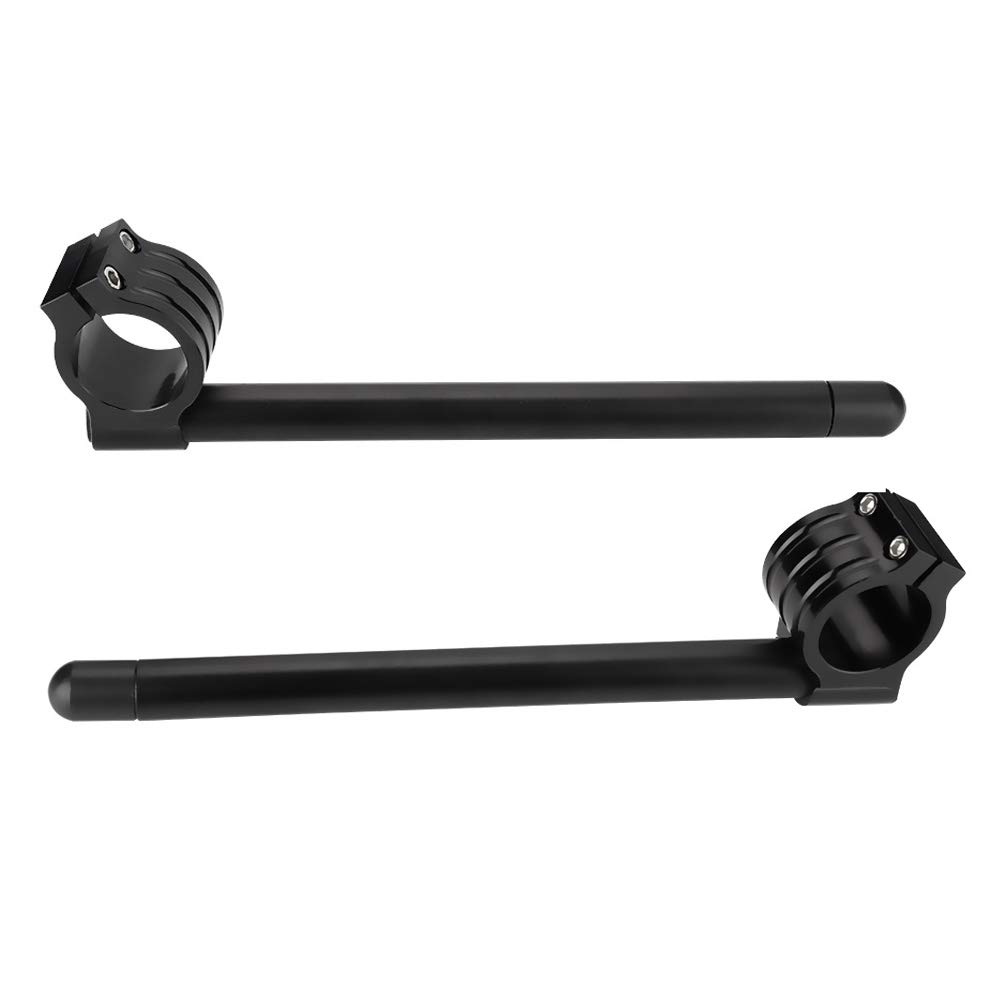 Manillar individual CNC para motocicleta universal de 41 mm, manillar con clip ajustable, metal duradero de alta calidad, negro para horquillas de 41 mm, fácil instalación