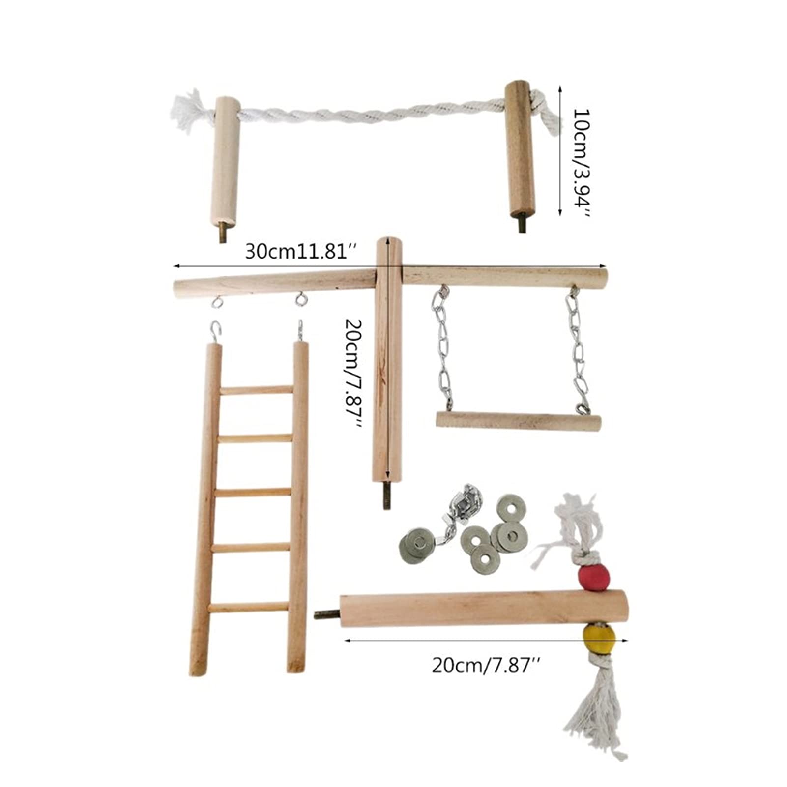 Vogelspielzeug Papagei Kletterleiter Swing Toy Natürliche Holz Vogel Conure Käfig Stehen Seilstange