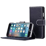 iPhone 6 Plus and 6S Plus Case, Snugg Riverside Blue Leather Flip Case [Card Slots] Executive Apple iPhone 6 Plus and 6S Plus Wallet Case Cover and Stand - Legacy Series