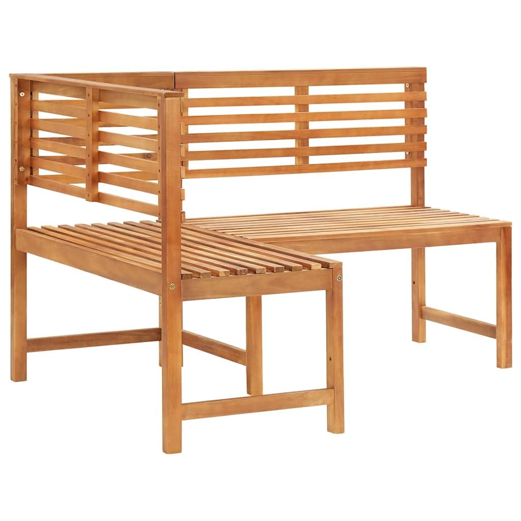 Item-Garden - Banco esquinero de 140 cm de madera maciza de acacia, asientos al aire libre, bancos al aire libre