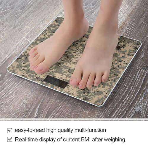 Báscula digital corporal camuflaje con pantalla LCD miniatura 5
