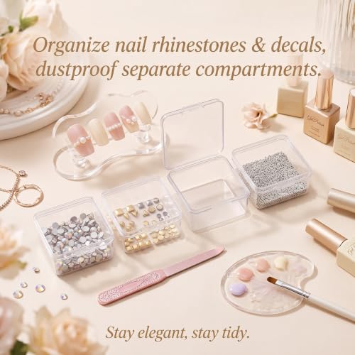 Image of SATINIOR 24 Pcs Small Clear Plastic Container Box, 2.5 x 2.5 x 1.6 in