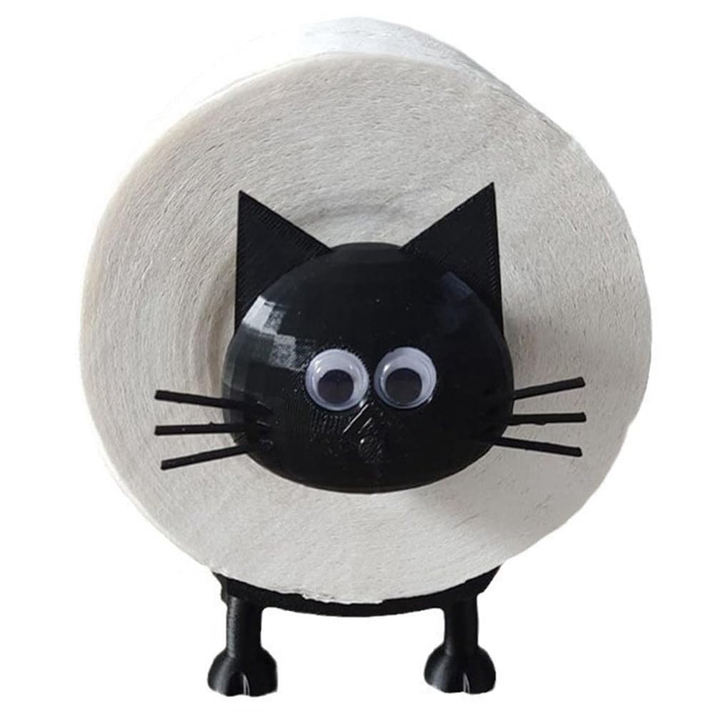 CTRLZS Cat Roll Holder Toilet Paper Holder Bathroom Set Paper Towel Roll Storage Cute Bathroom Decoration