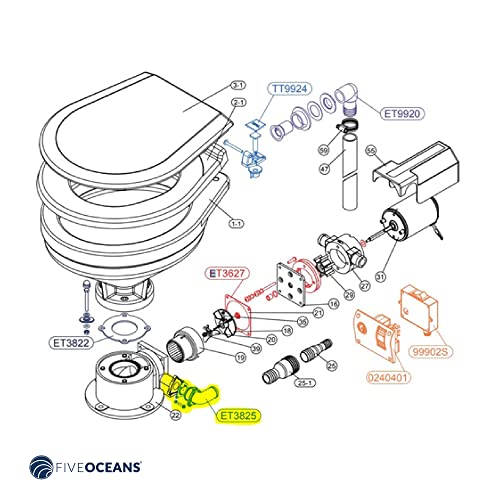 image for Five Oceans TMC Marine Macerator Pump Closed Impeller for Boats, FO143