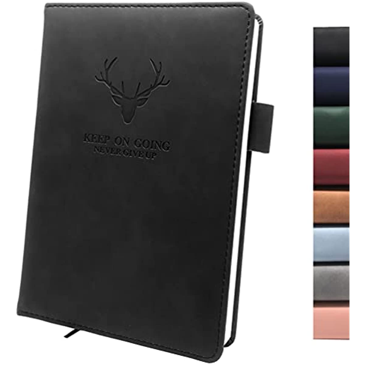 MUMTAZ A5 Leather Ruled Notebook,360 Pages Super Thick Wax Sense Leather Business Office Daily Work Student Notebook with Pen Loop, Bookmark for Office Home School Business Writing & Note Taking(5)