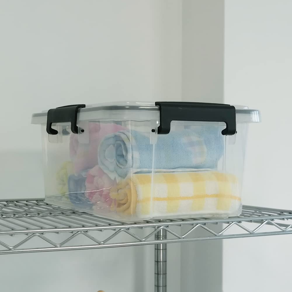 Aufbewahrungsbox Plastik mit Deckel, Transparent Kisten, 2 Stück | Aufbewahrungsbehälter für Tierfutter, robuster Kunststoff, transparente Box mit Riegel, luftdichter Behälter