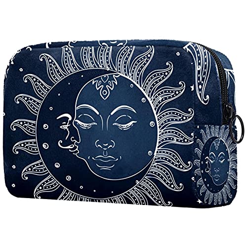 Vintage Sun And Moon Travel Makeup Bag Large Cosmetic Bag Makeup Case Organizer Zipper Pouch For Women Girls #TOP4