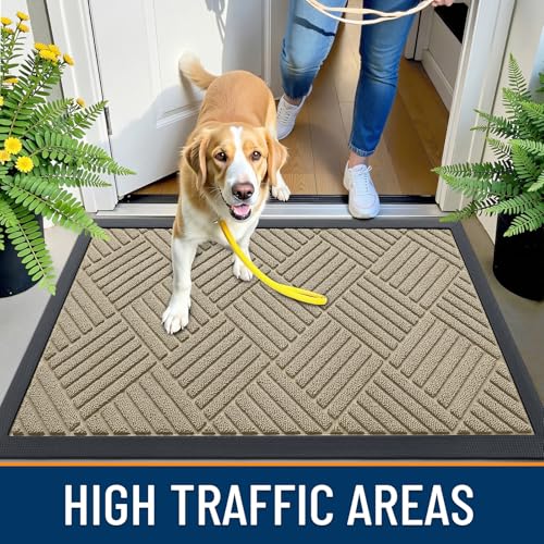 Image of OLANLY Front Door Mat Outside Entrance 71x47, Waterproof Heavy-Duty Doormat