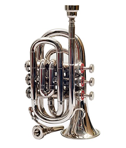 Imi Pocket Trumpet, Bb Pitch, Premium Quality Including Mouthpiece And Carry Case. (Nickel) #TOP17