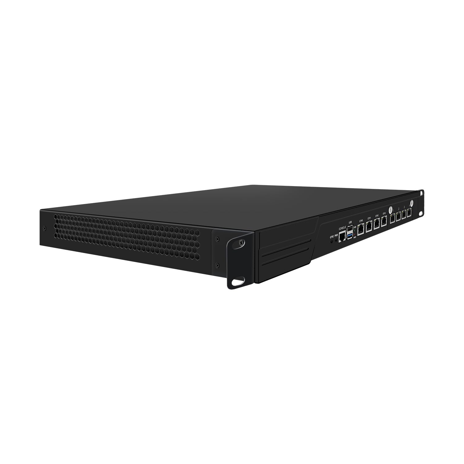 1U Firewall Appliance with Redundancy Power Supply, PFSense, Mikrotik, OPNsense, VPN, Router PC, I3 N300, RJ55, 8 x 2.5GbE LAN, GPIO, SIM Slot, Dual Power, 16G RAM, 128G SSD