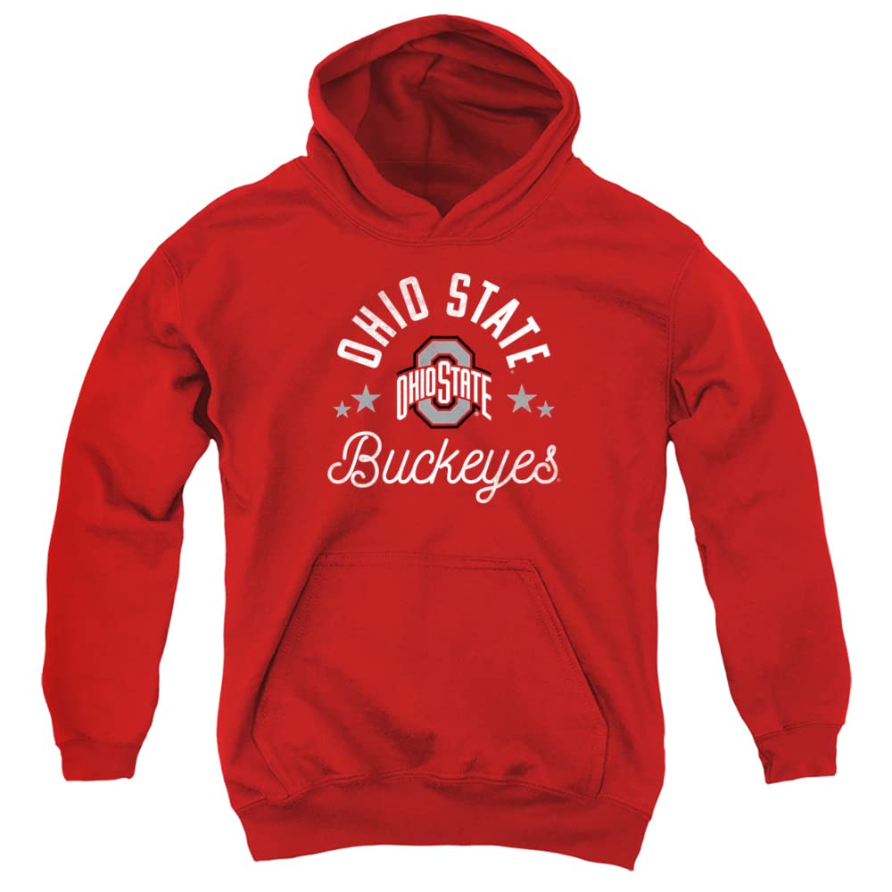 The Ohio State University Official Buckeyes Unisex Youth Pull-Over Hoodie,Red, Large