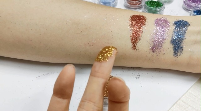 45 Farben Glitzerpulver Set Nagel Glitzer Pulver Set für Nageldesign, Lidschatten oder zum Basteln (Nagel Glitzer, 45er) – Bild 7