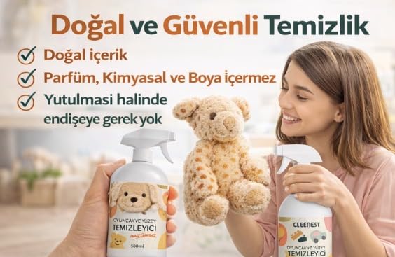 Cleenest Oyuncak Temizleyici Sprey 500 ml – Oyuncak, Mama Sandalyesi ve Yüzeyler için Parfümsüz Hijyen Spreyi