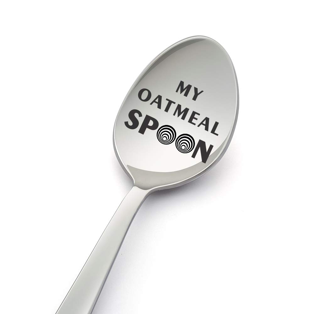 Engraved Spoon - My Oatmeal Spoon Stamped Stainless Steel- Tea, Coffee, Dessert & Soup Spoon - Crafted By LYF Colllection