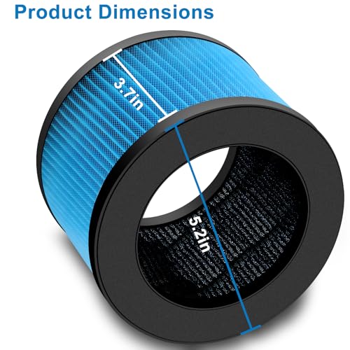 Image of 2 Pack MK01 MK06 Air Filter Replacement Compatible with Aroeve MK01 MK06, ToLife TZ-K1 and Kloudi DH-JH01 Air Purifier, Standard Version, Blue