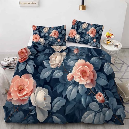 Parure de lit 90x190 fleurs ensemble literie microfibre - 4