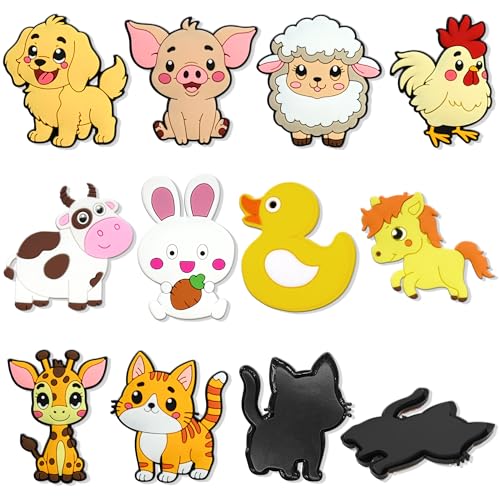 Imanes decorativos animales de granja de goma tamaño grande miniatura 1
