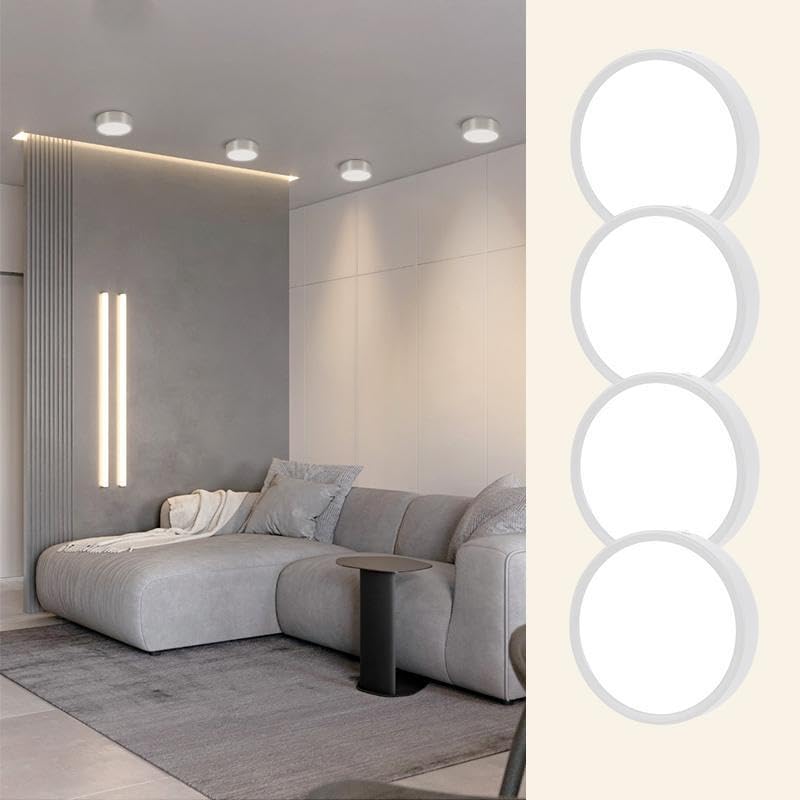 Opiniones de Plafones de techo . 49 Lampara de Techo LED 4 Piezas,SILAMPDI 15W 4000K 12cm Plafones para Techo Interior,Lamparas de Techo Para Interior de Casas Aluminio Blanca,Lampara LED Techo para...