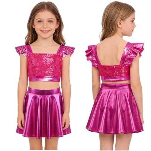 Faldas baile cintura alta y trajes de de jazz piezas danza para niña 4