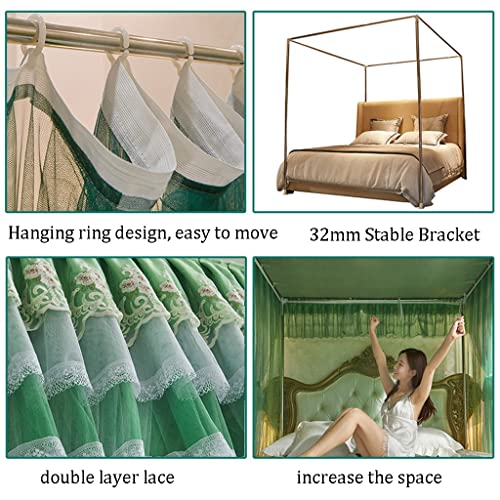 Mosquitero de piso a techo para cama de 150x200 con soporte que evita picaduras en verano 6