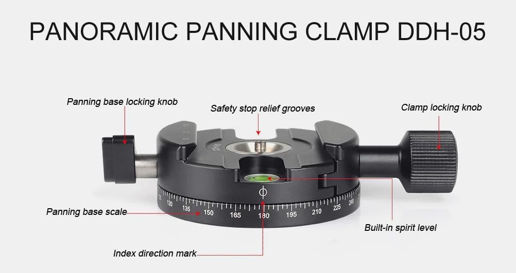 Sunwayfoto DDH-05N 58mm Panning 360° Clamp Compatible with Arca