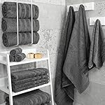 American Soft Linen Luxury 4 Piece Bath Towel Set, 100% Cotton Turkish Bath Towels for Bathroom, 27x54 in Large Bathroom Shower Towels, Dark Gray - Image 2