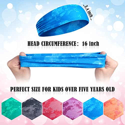 Jerify 12 Pieces Girls Sports Headbands Athletic Sweatbands Sport Hairbands Elastic Wicking Headband for Youth Kids Boys Girls Children Teenagers2
