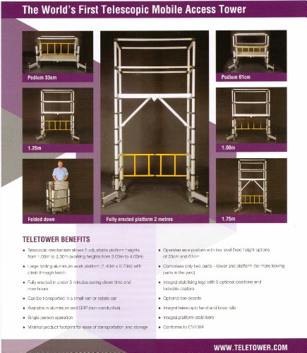 Zarges Teletower Mobile Telescopic Scaffold Tower
