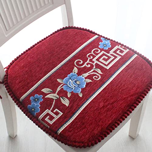 座布団 椅子用 花柄 48*45cm*2 低反発 ダイニングチェア用クッション メモリーフォーム 紐付き 馬蹄形 シートクッション おしゃれな座布団 腰 お尻に優しい カラー27 食卓テーブル ダイニング チェア用 四季通用 体圧分散 洗えるカバー 座り心